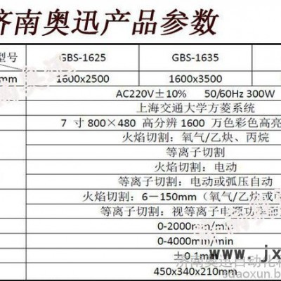 济南奥迅1.6*3.5米等离子切割机