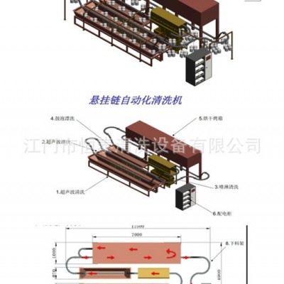 【恒泰】美的搅拌桶冷罐悬挂链自动超声波清洗烘干线 带式干燥设备