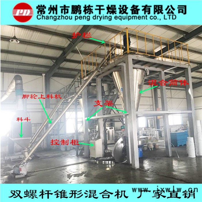 8000L双螺杆锥形混合机 混合无死角 尽在常州鹏栋干燥设备有限公司