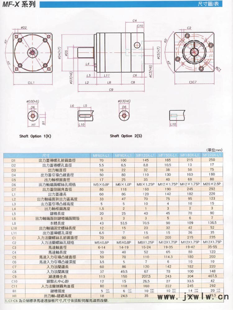 MF-X 尺寸图