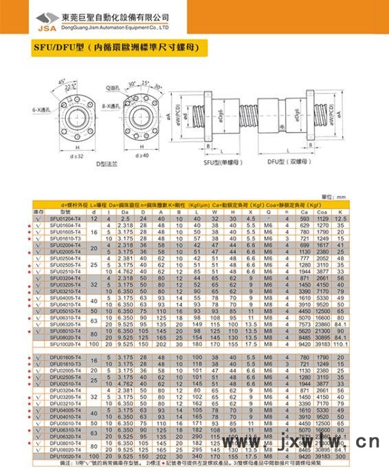 SFU&DFU型 滚珠丝杠