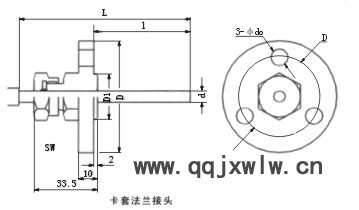 双金属温度计卡套法兰接头