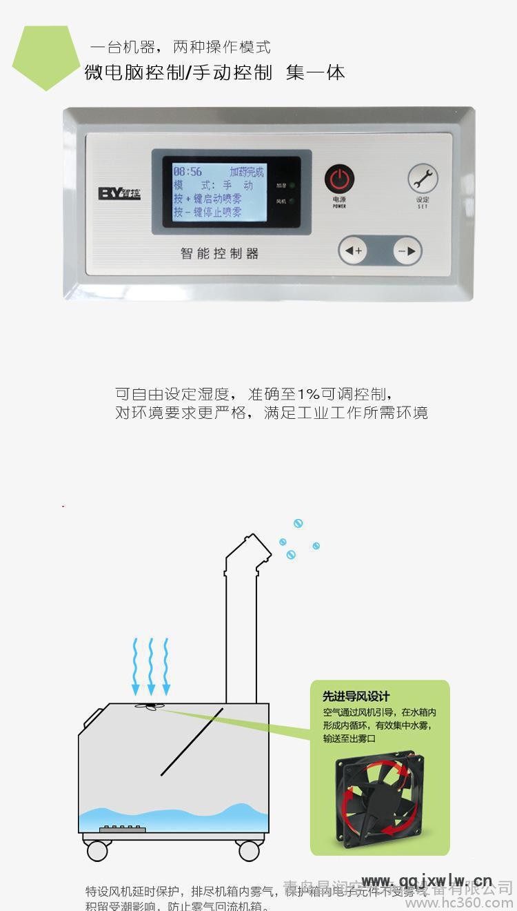 黑龙江省齐齐哈尔市超声波加湿器工业用 全自动控制空气加湿机现货供应放心选购